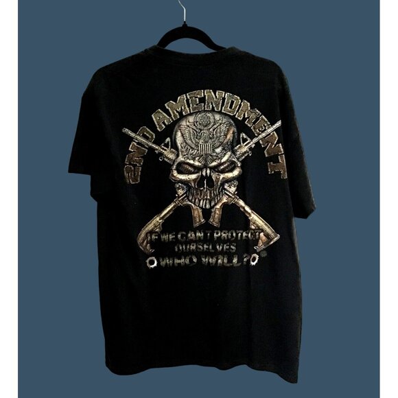 GILDAN MENS BLACK GRAPHIC SHORT SLEEVE CREW NECK COTTON T-SHIRT SIZE X-LARGE - Picture 2 of 6